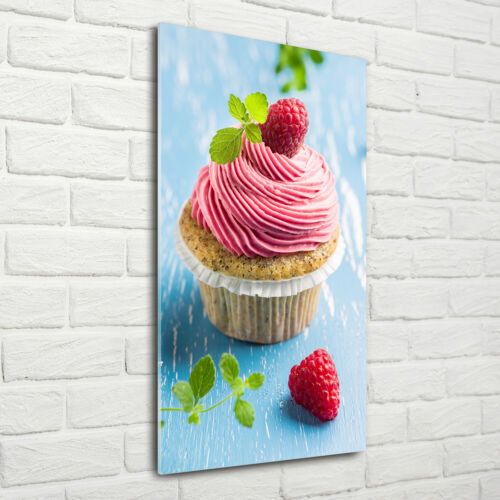Wandbild Druck auf Plexiglas® Acryl Hochformat 70x140 Himbeer Cupcake - Bild 1 von 6