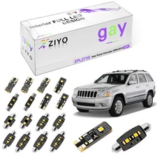 12 Bulbs Deluxe White LED Interior Map Light Kit Jeep Grand Cherokee 2005-2010