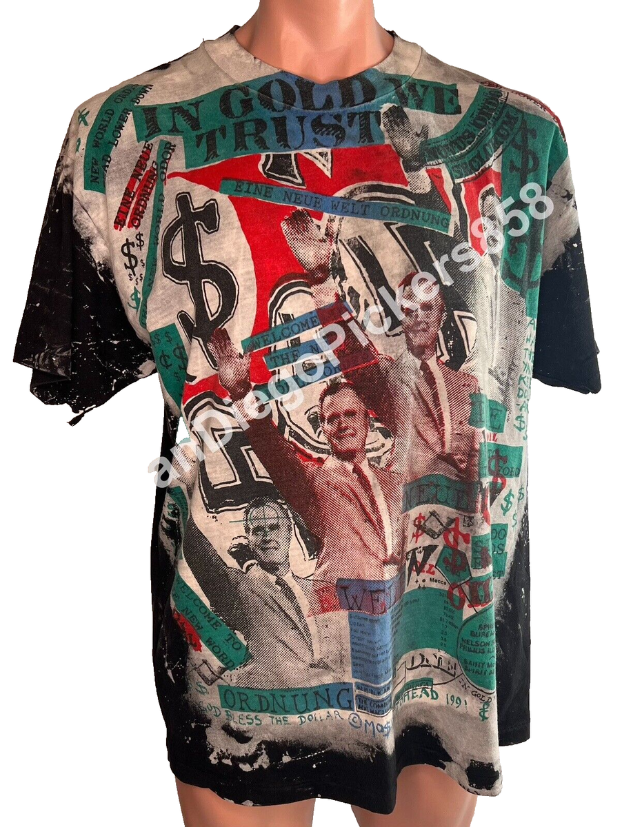 T-shirt Vintage Homme Hanes Mosquitohead - Taille XL - Imprimé Indien Géométrique