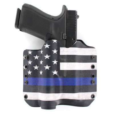 OWB Kydex Holster for 50 Hanguns with STREAMLIGHT TLR-2 USA THIN BLUE LINE OWB Kydex Holster for 50 Hanguns with STREAMLIGHT TLR-2 USA THIN BLUE LINE