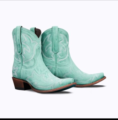 LANE WOMEN'S SARATOGA FASHION BOOTIES - SNIP TOE LB0410 SZ 7 TURQUOISE