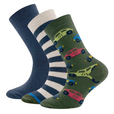 Ewers 3er Pack Jungen Strümpfe Auto Socken mehrfarbig