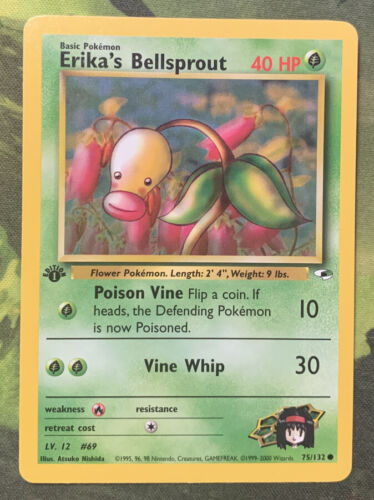 1st Edition Erika’s Bellsprout 75/132 - Gym Heroes - Near Mint - Picture 1 of 2