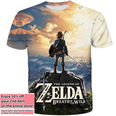 Video Game Zelda Link T-Shirt Double-Sided Adult Men's Size Large Medium Small