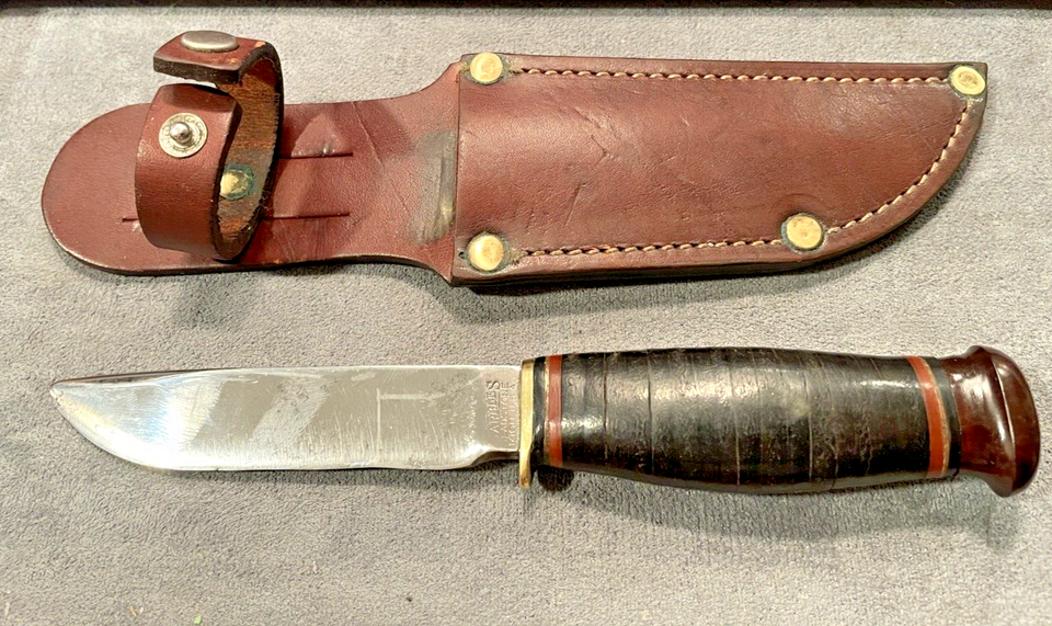 Vintage Marbles Fixed Blade Gladstone Michigan 3.5 Blade w/sheath626.