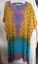 NWOT -E Y SIGNATURE Gold/Yellow Multicolor Caftan Muu Muu Cover Up One Size