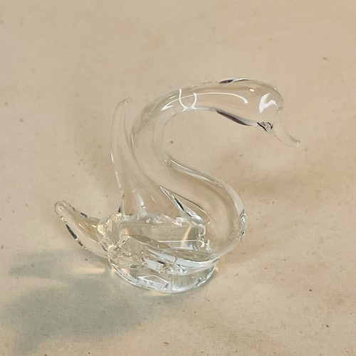 Four Blown Glass Miniature Swan Birds Animals Vintage Collectibles - Picture 10 of 11