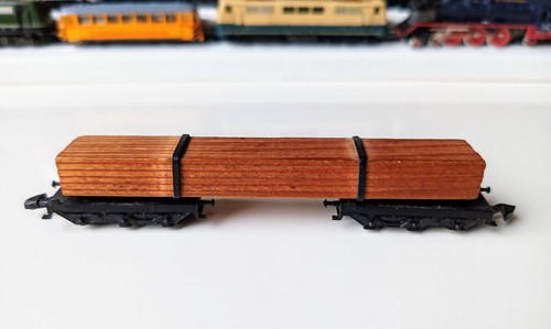 Märklin Z mini club 8619  Langholzwagen mit Kantholz beladen • 6-achsig • OVP | Condition: Gebraucht