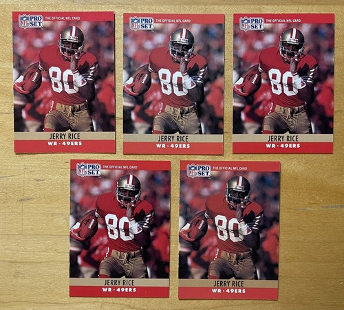 Jerry Rice Lot Of 5 1990 Pro Set Football #295 San Francisco 49ers HOF ...