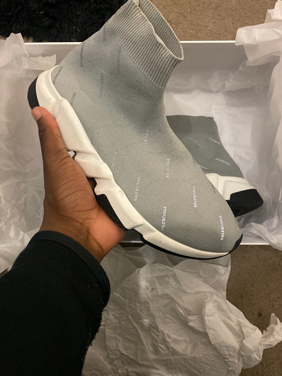 Balenciaga Speed Trainer AllOver Logo Pearl Grey   US