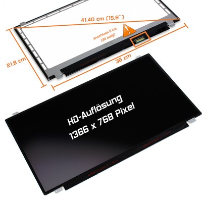 15,6'' LED Display matt passend für Lenovo FRU PN:SBB0N99547 350mm HD WXGA HD