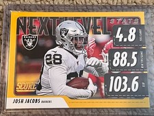 2020 Panini Score Next Level Stats Gold Parallel #NLS-JJ Josh Jacobs