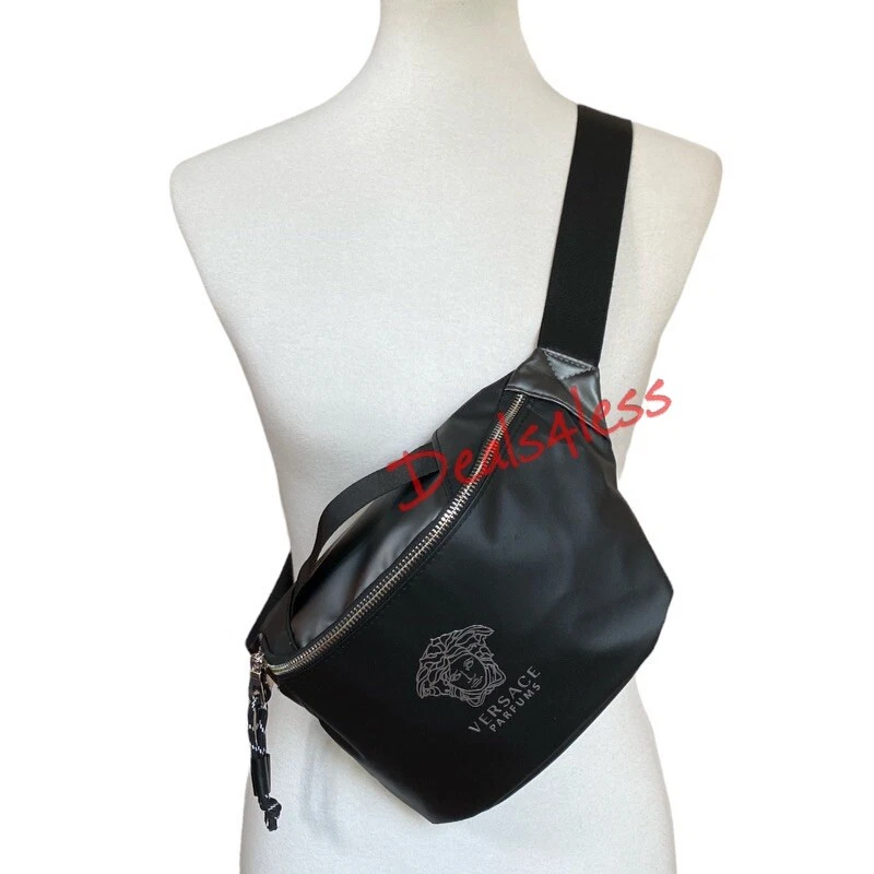 Versace Medusa Unisex Black Belt Bag Fanny Pack Crossbody Travel Pouch  