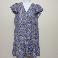 Loft S Dress Medallion Button Front Mini dress S Babydooll vacation boho casual