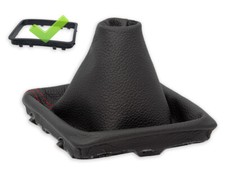 SCHALTMANSCHETTE FUR MERCEDES SLK R171 04-11 SCHALTSACK LEDER NAHT ROT + RAHMEN