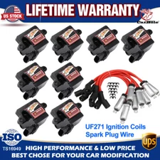 8X Ignition Coil & Spark Plug Wire for 2003-2005 GMC Savana 2500 4.8L 5.3L UF271