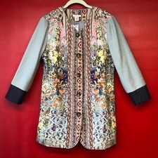 Sundance Catalog Floral Brocade Embroidered Silk Lined Jacket Coat Size 10 Nwt 