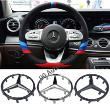 52mm 57mm Car Steering Wheel Sticker ABS Emblem Badge Decal