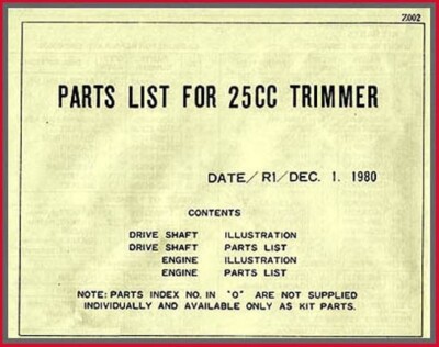 McCulloch Teileliste - Rasentrimmer 25CC - Original