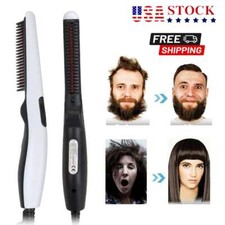 Beard Straightener Comb Quick Heated Brush Styler Mens Pro Hair Electric Heat