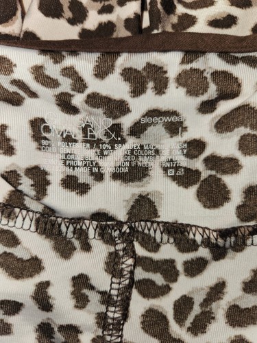 Gilligan O'Malley Sz L Leopard Animal Print Stretch Knit Dress Gown Nightgown - Picture 14 of 14