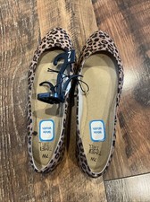 Time And Tru Women's Leopard Print Memory Foam BALLET FLAT Comfort Shoes NWT Sz7