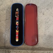 Vintage 1996 Cola-Cola Ceramic Roller Ball Point Pen W/ Polar Bear No Tin Box