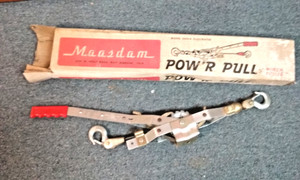 Maasdam Pow'R Pull Model 144S-6 Come Along 1000 lbs. with Box & Papers