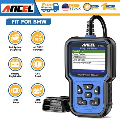 ANCEL BM500 OBD2 Scanner Code Reader for BMW MINI EPB SAS TPMS Reset Diagnostic