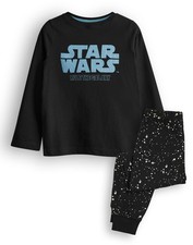 Star Wars Black Foil Print Long Sleeve Long Leg Pyjama Set Boys