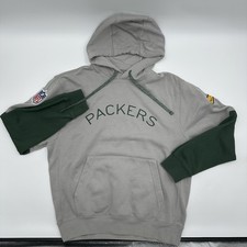 Nike NFL Green Bay Packers Hoodie Mens Medium Gray Grey Green Pullover Pocket