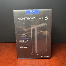 NETGEAR AX1800 WI FI 6 Router 4 Stream 1.8 Gbps Cover 1500 Sq Ft RAX9 2024 (0986