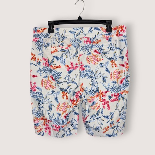Chico’s Brigitte Shorts Womens 2.5 US 14 Floral Print Pull On Stretch Bermuda