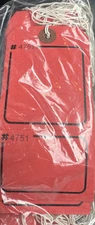 100 of 4 3/4" x 2 3/8" Red Inventory Tags ELASTIC Stretchy String Size5 (Bin 47)