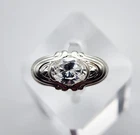 CID Vintage Sterling Silver CZ Oval Cut Statement Ring Size 8