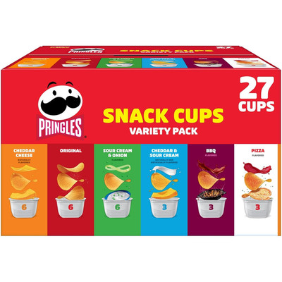 Potato Crisps Chips, Lunch Snacks, Snack Cups, Variety Pack, 19.5Oz Box (27 Cups