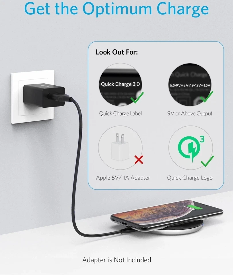 (no box)Anker PowerWave Pad Lite+ Wireless Charging Pad 5W of wireless charging - Image 4 of 4