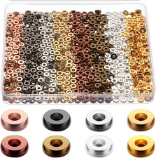 800 Pcs 6Mm Flat Spacer Beads for Jewelry Making, Rondelle Disc Beads Bulk, Gold