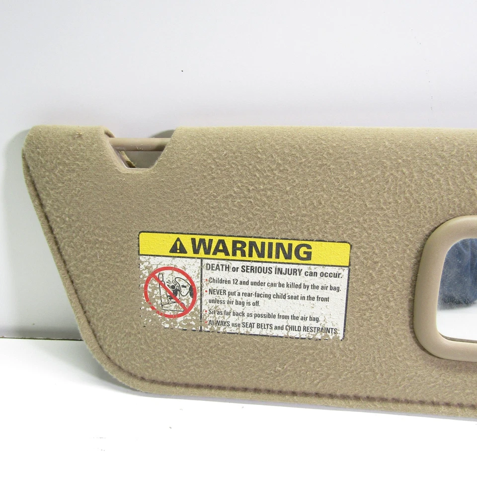 1989-2006 Ford Ranger Sun Visor Shade Passenger Right Dark Tan OEM W/ Mirror - Image 2 of 4