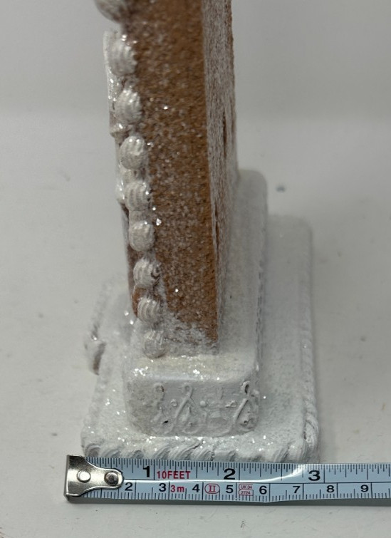 2D "Flat" Christmas Gingerbread Village House, Brown, Medium 13.5", NEW