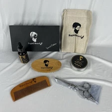 Rapid Beard Kit ~ Special Edition ~ Brush, Comb, Scissors, Balm, Oil, & Bag NEW