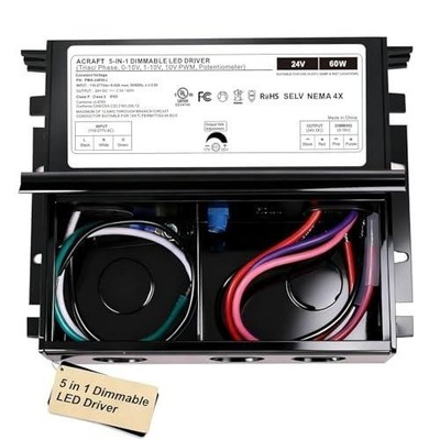 Acraft 24V Dimmable LED Driver, UL Listed TRIAC/0-10V/PWM/ELV/MLV 24v Led Driver