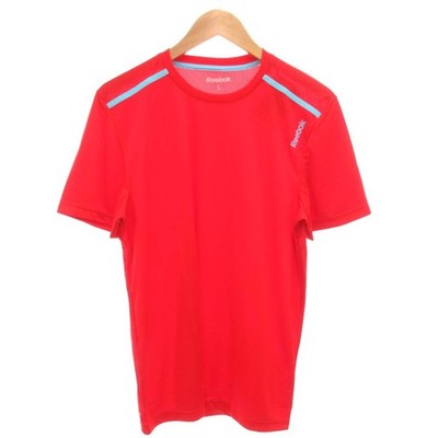 Reebok Men Red Polyester Workout Ready Polytech T-Shirt L Tag Excellent