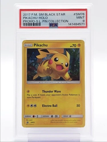 PIKACHU 2017 POKEMON SUN & MOON BLACK STAR PROMO HOLO #SM76 PSA 9 Q4444
