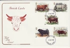 GB Stamps First Day Cover British Cattle, bull, cow, horn, farming COTSWOLD 1984