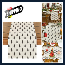 Christmas Tree Table Runner Polyester 13x72 Inch Home Party Decor for Dining
