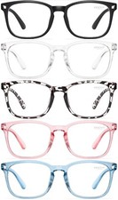 Blue Light Blocking Glasses, Square Frames, UV400 Protection.