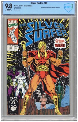 Silver Surfer  # 46  Vol 3   CGC   9.6   NM+   White pgs  2/91  Adam Warlock, Dr