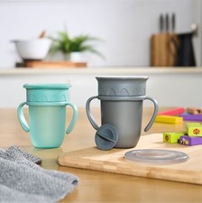 Sippy Drinking Cups 360 Trainer Cup 280ml Tiny To Tots 2 Pack BPA Free 6M+