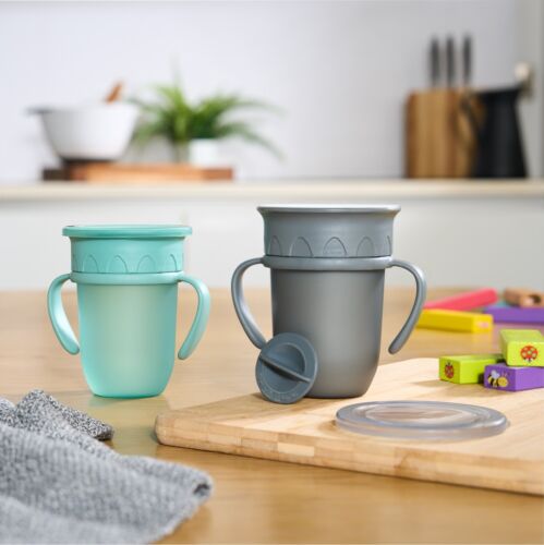 Sippy Drinking Cups 360 Trainer Cup 280ml Tiny To Tots 2 Pack BPA Free 6M+ - 第 1/7 張圖片